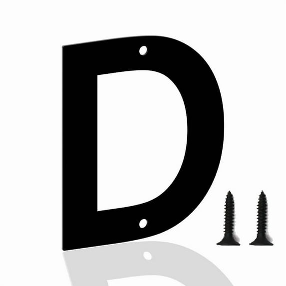 6 Inch House Numbers Letters, Black House Address Letters, Outdoor Mailbox Numbers, Modern Metal Address Number Letter for Homes, Apartments, Farms, Outside (D)