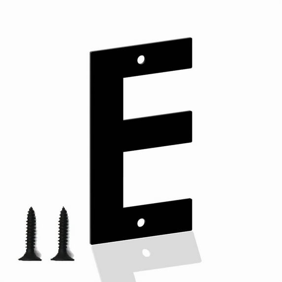 6 Inch House Numbers Letters, Black House Address Letters, Outdoor Mailbox Numbers, Modern Metal Address Number Letter for Homes, Apartments, Farms, Outside (E)
