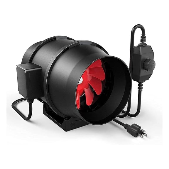6 Inch Inline Duct Fan 395 CFM Ventilation Exhaust with Variable Speed Controller, HVAC Blower for Grow Tents, , Garden