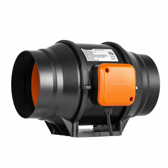 6 Inch Inline Duct Fan, 400 CFM HVAC Exhaust Blower - Variable Speed Control, Quiet AC Motor for Grow Tents, Kitchen, Basement Ventilation