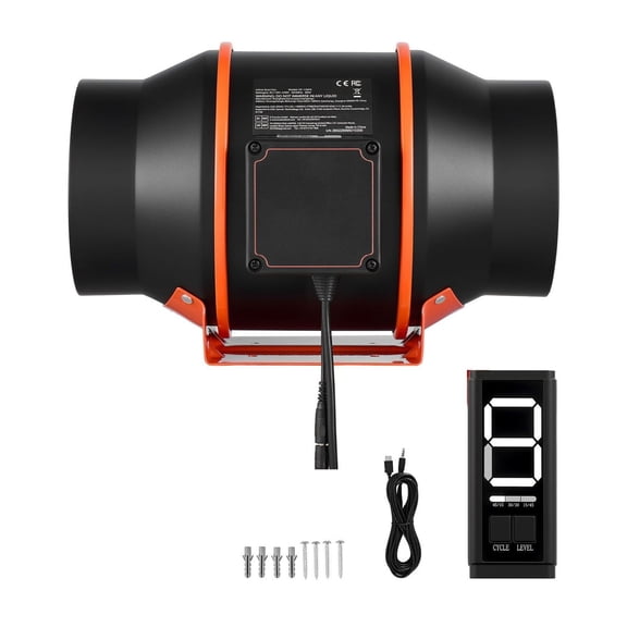 6 Inch Inline Duct Fan 402 CFM EC Motor, 10-Speed PWM Controller, Timer, Grow Tent Ventilation for Indoor Grow, Hydroponics