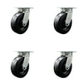 thumbnail image 1 of 6 Inch KP Phenolic Swivel Caster Set with Ball Bearings SCC, 1 of 2