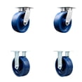 thumbnail image 1 of 6 Inch KP Solid Poly Caster Set with Ball Bearings 2 Swivel 2 Rigid SCC, 1 of 2