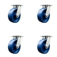 thumbnail image 1 of 6 Inch KP Solid Poly Swivel Caster Set with Ball Bearings & Swivel Locks SCC, 1 of 2