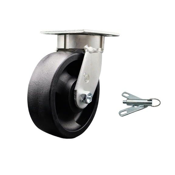 6 Inch Kingpinless Glass Filled Nylon Wheel Swivel Caster with Swivel Lock SCC