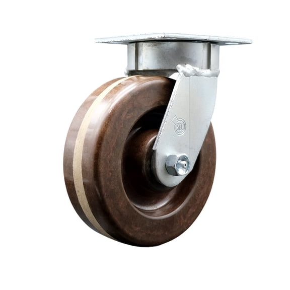 6 Inch Kingpinless High Temp Phenolic Wheel Swivel Top Plate Caster SCC
