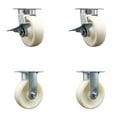 thumbnail image 1 of 6 Inch Kingpinless Nylon Wheel Caster Set 2 Brakes 2 Rigid Service Caster Brand, 1 of 2