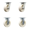 thumbnail image 1 of 6 Inch Kingpinless Nylon Wheel Caster Set 2 Swivel Locks 2 Rigid Service Caster, 1 of 2