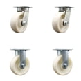 thumbnail image 1 of 6 Inch Kingpinless Nylon Wheel Swivel Caster Set 2 Swivel 2 Rigid Service Caster, 1 of 2