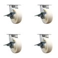 thumbnail image 1 of 6 Inch Kingpinless Nylon Wheel Swivel Caster Set with Brakes Service Caster, 1 of 2