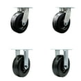 thumbnail image 1 of 6 Inch Kingpinless Phenolic Wheel Swivel Caster Set 2 Swivel 2 Rigid SCC, 1 of 2
