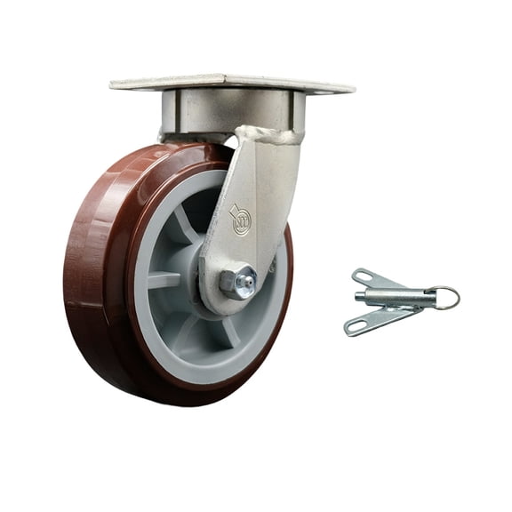 6 Inch Kingpinless Poly on Polyolefin Wheel Swivel Caster with Swivel Lock SCC
