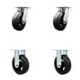 thumbnail image 1 of 6 Inch Kingpinless Rubber on Steel Wheel Swivel Caster Set 2 Swivel 2 Rigid SCC, 1 of 2
