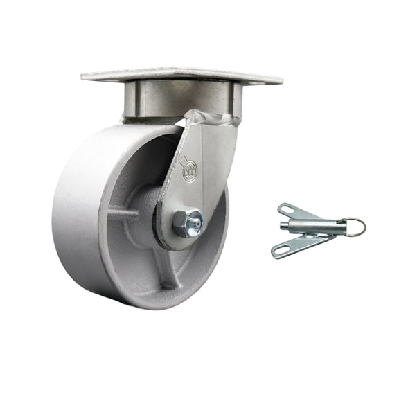 6 Inch Kingpinless Semi Steel Poly Wheel Swivel Caster with Swivel Lock SCC