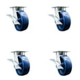 thumbnail image 1 of 6 Inch Kingpinless Solid Poly Wheel Swivel Caster Set with Brakes Service Caster, 1 of 2