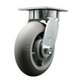 thumbnail image 1 of 6 Inch Kingpinless Thermoplastic Rubber Wheel Swivel Top Plate Caster SCC, 1 of 2
