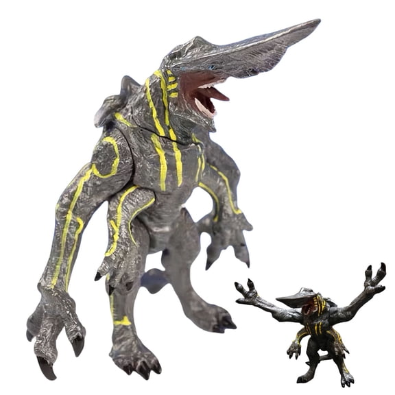6-Inch Knifehead Pacific Rim Kaiju Monster Figure, Battle-Damaged Articulated Model with Weapon Accessories