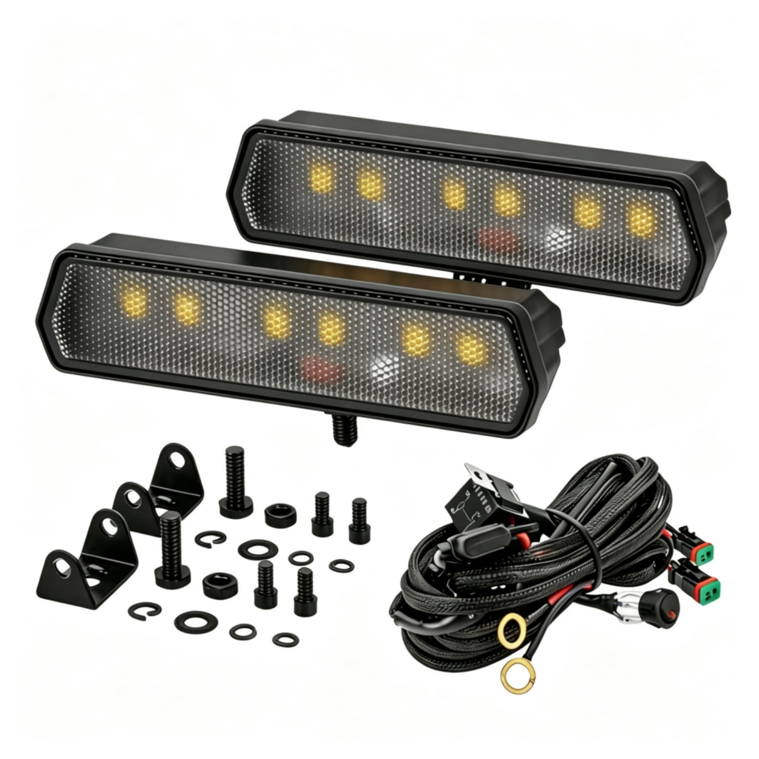 6" 120W LED Light Bar 2PCS Flood Beam Off Road Driving Fog Lights for Truck UTV ATV