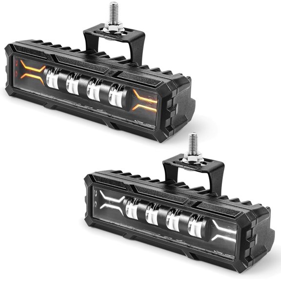 6 Inch LED Light Pods 2 count 50W Off-Road Driving Fog Work Spot 12V Slim Single Row LED Light Bars for  ATV