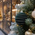 thumbnail image 1 of 6 Inch Large Flocked Christmas Ball Ornament, Textured Pattern Holiday Tree Decor for Christmas Party and Home Decoration., 1 of 9