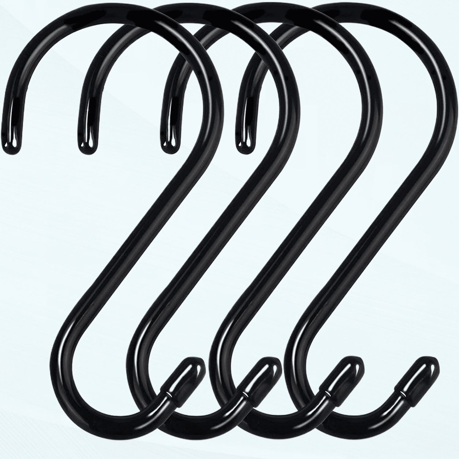 6 Inch Black Vinyl Coated Heavy Duty Metal S Hooks