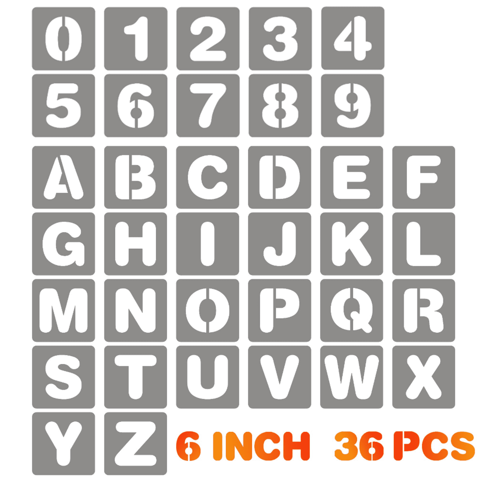 6 Inch Letter Stencils Numbers Craft Stencils, 36 Pcs Reusable Alphabet ...