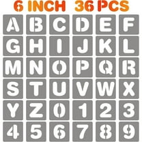 6 Inch Letter Stencils Symbol Numbers Craft Stencils, 36 Pcs Reusable Alphabet Templates Interlocking Stencil Kit for Painting on, Wall, Fabric, Rock, Sign, DIY Art Projects - Home Improvement