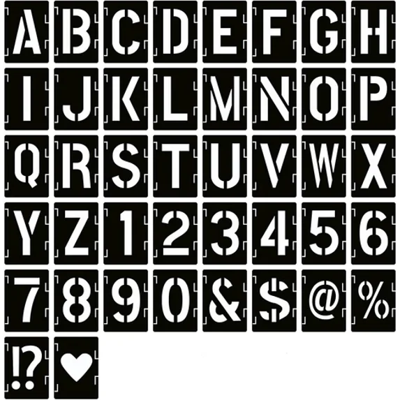 6 Inch Letter Stencils Symbol Numbers Craft Stencils, 42 Pcs Reusable ...