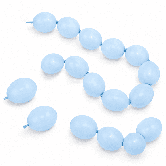 6 Inch Light Blue Linking Balloons 120-Piece Kit for DIY Party Garland Arch Decor