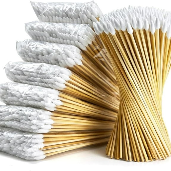 6" Inch Long Cotton Swabs, 500 Pcs Cotton Tipped Applicator, Swabs for Pets Cleaning, Oil Makeup Gun Applicators, Eye Ears Eyeshadow Brush and Remover Tool, Gun Cleaning or Makeup