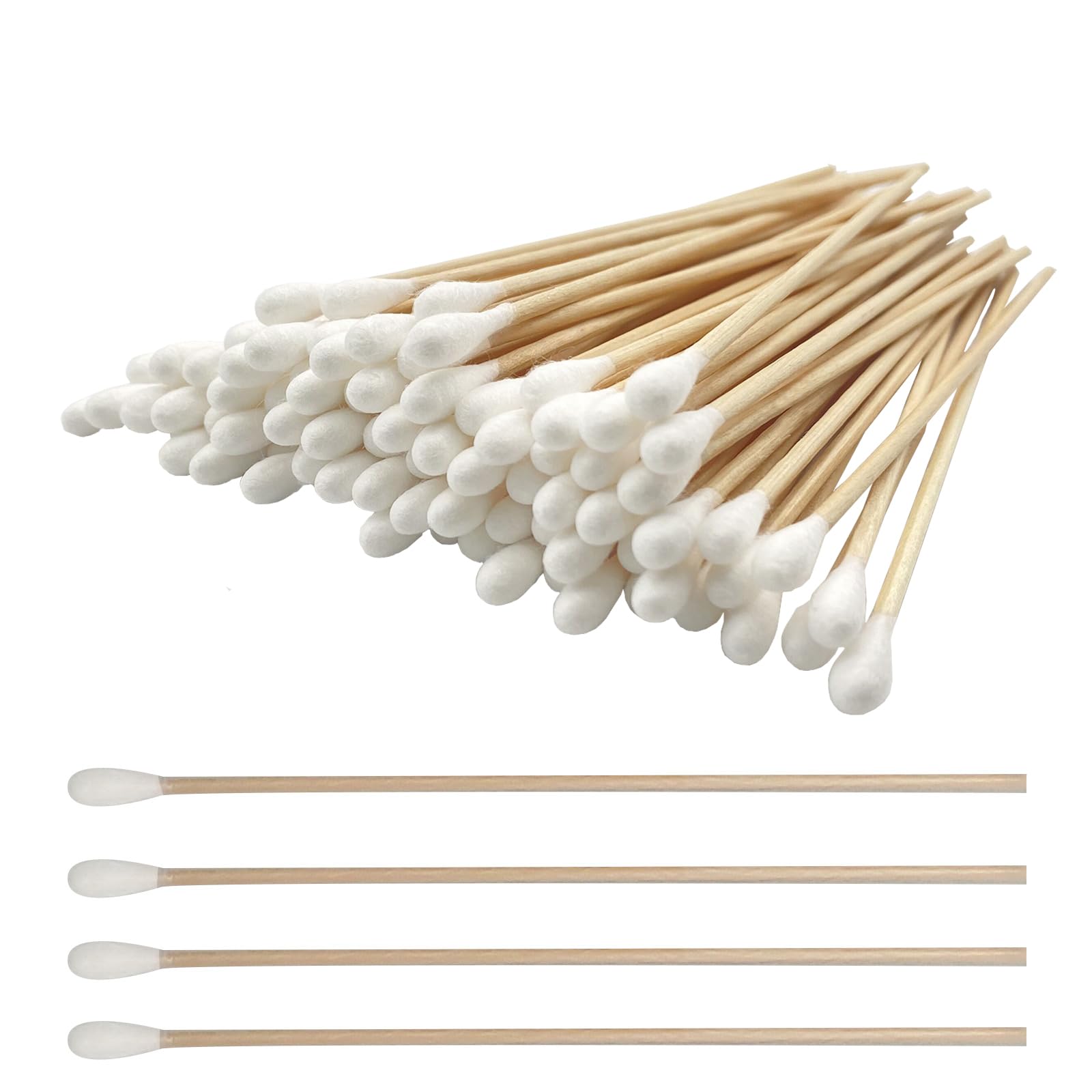 6 Inch Long Cotton Swabs,600pcs Cotton Swabs,Long Cotton Swabs with Wooden Handle,Great for Gun
