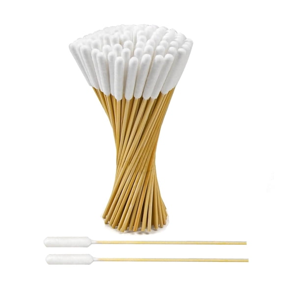 6 Inch Long Cotton Swabs with Bamboo Handle,Medium Cotton Swabs for Personal Care and Pet Cleaning (200pcs)