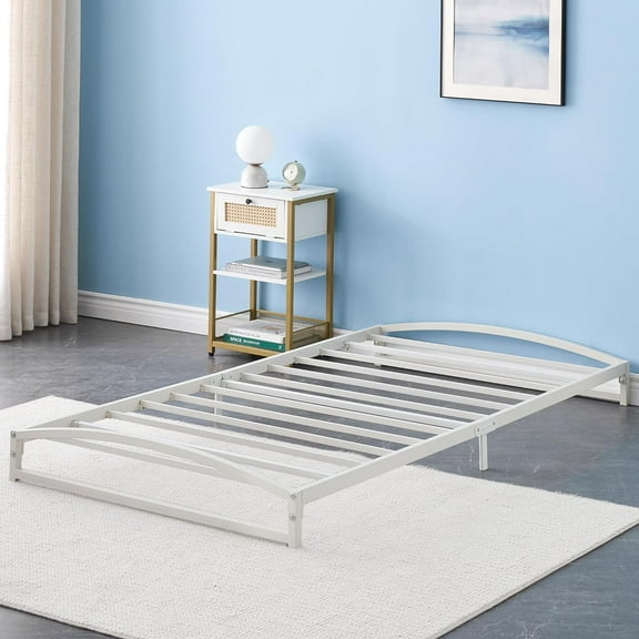 6 Inch Low Profile Platform Bed Frame, Heavy Duty Metal Twin Size Bed, Mattress Foundation with Steel Slat Support
