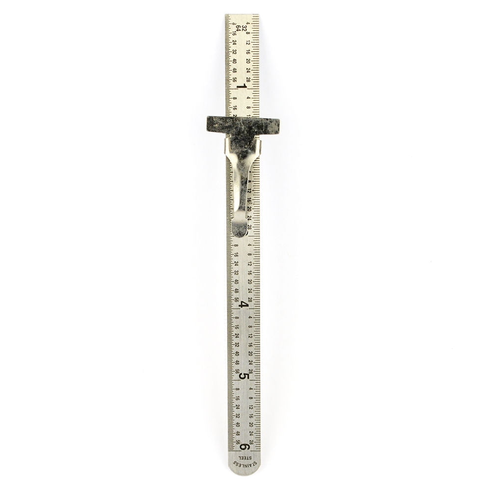 AMERICAN GENERAL TOOL 6" Inch Machinist Mini Stainless Steel Pocket Clip Rule Ruler
