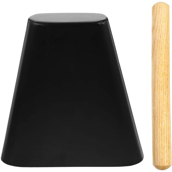 FRCOLOR Metal Cow Bell Black for DIY Use Professional and Durable Percussion Instrument