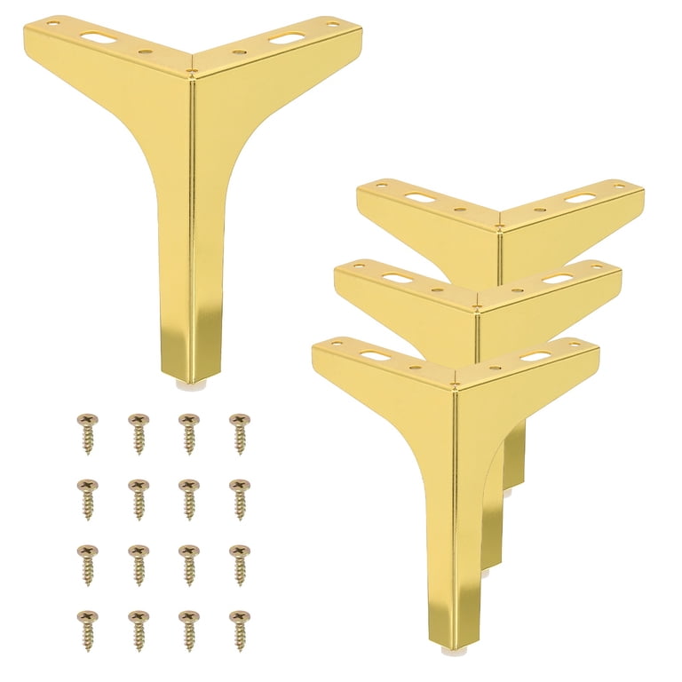 6 Inch Metal Furniture Legs, 4 Pcs Triangle Furniture Replacement Feet, Gold  - Walmart.com