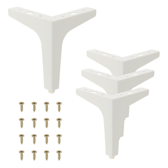 6 Inch Metal Furniture Legs, 4 Pcs Triangle Furniture Replacement Feet, White