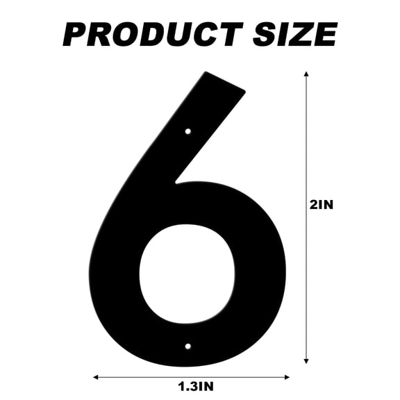 3 Inch Metal House Numbers Letters, Black House Address Letters, Outdoor Mailbox Numbers, Modern Metal Address Number Letter for Homes, Apartments, Farms, Outside (6)