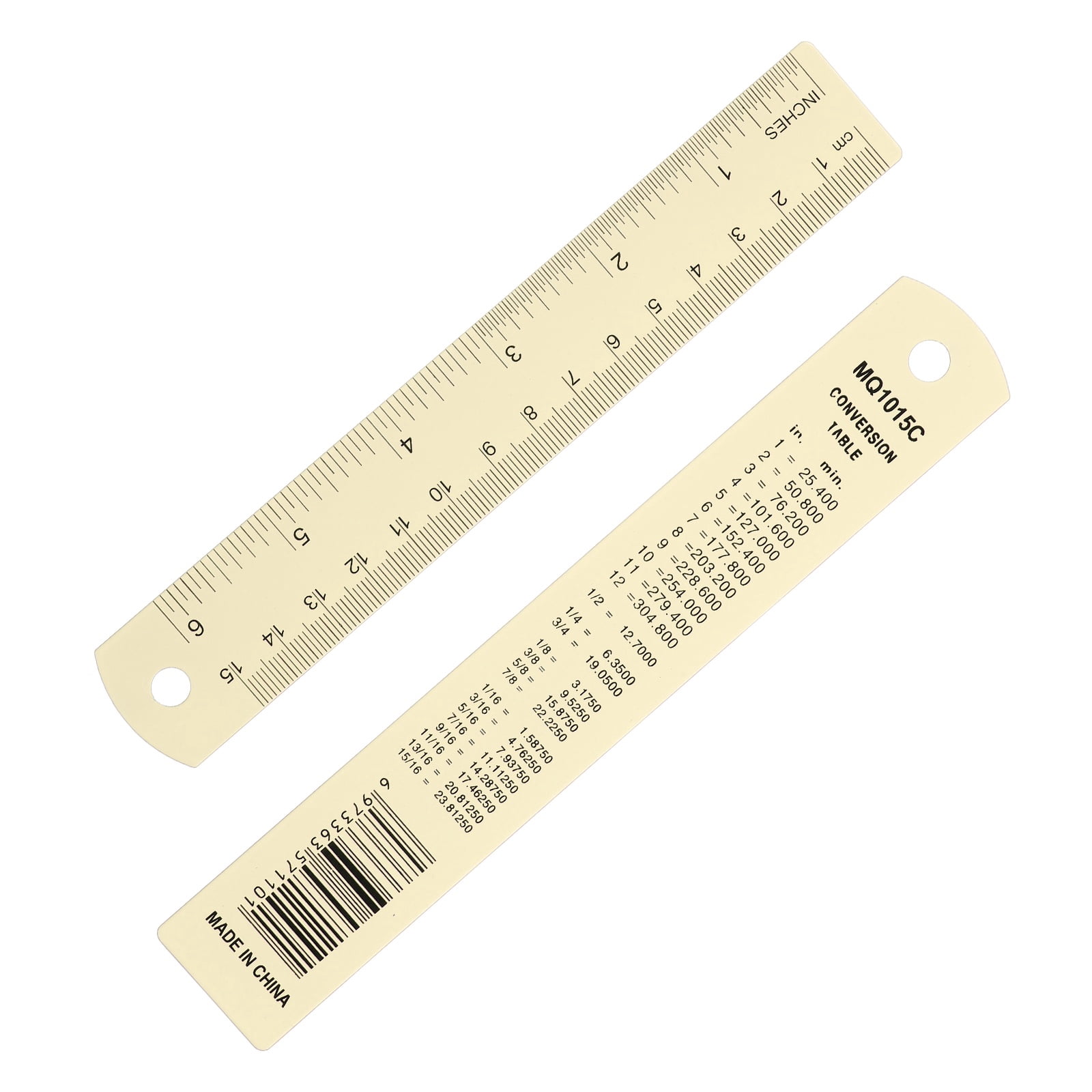 6 Inch Metal Ruler, Aluminum Alloy Metric Ruler with Inches and ...