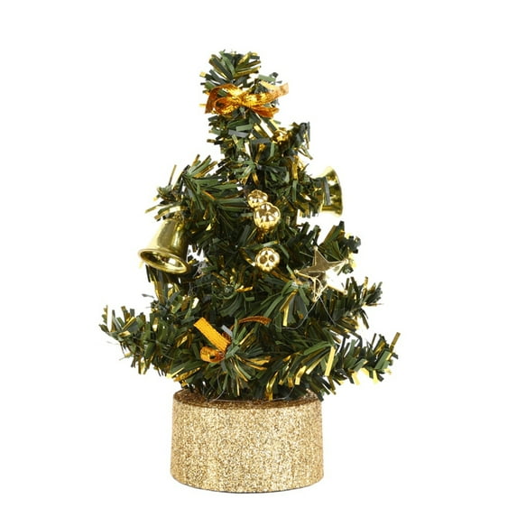 6 Inch Mini Christmas Trees,Tabletop Small Artificial Christmas Tree,Ornaments Christmas Bow Pinecones Xmas Tree for Table,Desk,Room,Home,Party Decoration