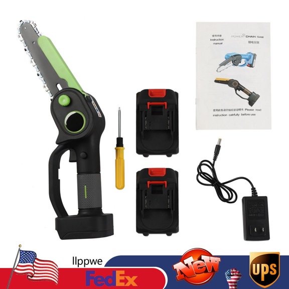 6-Inch Mini Handheld Cordless Electric Chainsaw – Rechargeable Wood Cutter by Smallzonex