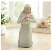 6 Inch Modern Faceless Madonna and Child Resin Statue - Virgin Mary with Baby Jesus, Minimalist Religious Decor & Catholic Christian Gift