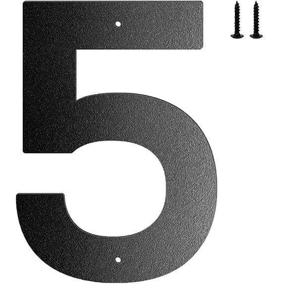 6 Inch Modern Metal House Numbers, Black Weatherproof Address Numbers for Outside, House Address Plaque for Mailbox, Wall Mount, Apartment & Garden, with Mounting Hardware