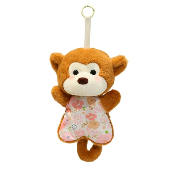 6 Inch Monkey Plush Toy - Bean Bag Stuffed Animal with Decompression Feature, Soft Comforting Fabric & Hanging Loop for Easy Hanging - For Kids, Toddlers, Nursery Decoration, Travel Companion, Stress