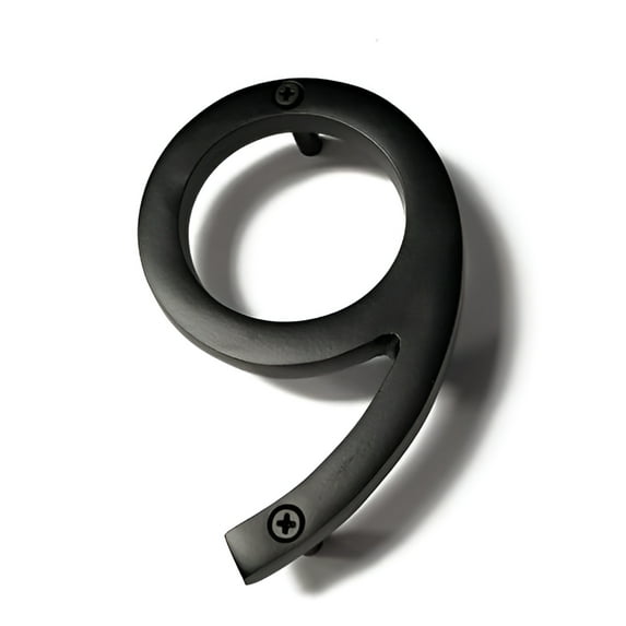 6 Inch NACH Floating Mount House Address Shadow Number For Outside or Inside, Mailbox Number For Outside, Front Door, Garage Door, Black Aluminum, Number 9, Maximum Rust Protection, HH-SDW6-BLK-9