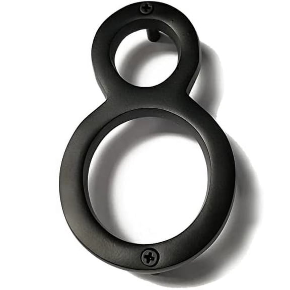 6 Inch NACH Floating Mount Shadow House Address Number For Outside or Inside, Metal Modern House Numbers For Mailbox, Front Door, Maximum Rust Protection, Black Aluminum, Number 8, HH-SDW6-BLK-8