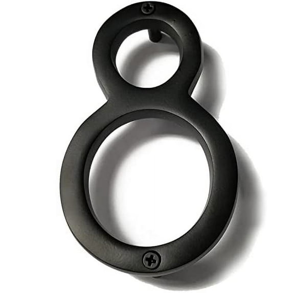 6 Inch NACH Floating Mount Shadow House Address Number For Outside or Inside, Metal Modern House Numbers For Mailbox, Front Door, Maximum Rust Protection, Black Aluminum, Number 8, HH-SDW6-BLK-8