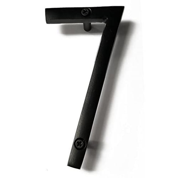 6 Inch NACH Floating Mount Shadow House Address Number For Outside or Inside, Metal Modern House Numbers For Mailbox, Front Door, Maximum Rust Protection, Black Aluminum, Number 7, HH-SDW6-BLK-7