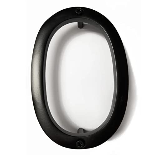 6 Inch NACH Floating Mount Shadow House Address Number For Outside or Inside, Metal Modern House Numbers For Mailbox, Front Door, Maximum Rust Protection, Black Aluminum, Number 0, HH-SDW6-BLK-0