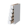 thumbnail image 1 of 6 Inch Narrow Solid Wood 5-Drawer Assembled Kitchen Base Cabinet, Spice Organizer ,White H34.5 x D24, 1 of 7